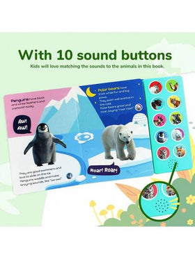 beartale لعبة حسية ذات 10 مفاتيح، كتاب أصوات للأطفال، لعبة تعليمية مبكرة للرضع، 10 أصوات حيوانات واقعية، مصنوعة من مواد متينة، بطارية قابلة للاستبدال، تعزز تفاعل الطفل وذاكرته وتنمية حواسه، ألعاب أطفال، ألعاب أولاد، هدايا لحفلات أعياد الأطفال، ألعاب بنات،