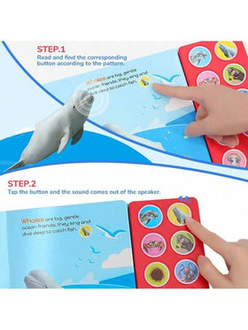 beartale لعبة حسية ذات 10 مفاتيح، كتاب أصوات للأطفال، لعبة تعليمية مبكرة للرضع، 10 أصوات حيوانات واقعية، مصنوعة من مواد متينة، بطارية قابلة للاستبدال، تعزز تفاعل الطفل وذاكرته وتنمية حواسه، ألعاب أطفال، ألعاب أولاد، هدايا لحفلات أعياد الأطفال، ألعاب بنات،