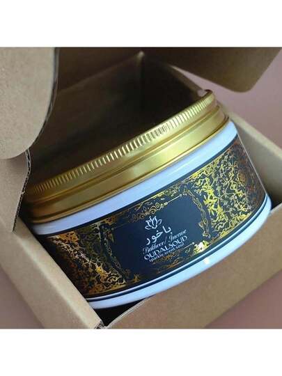 1 علبة 80 جرام بخور عربي - مصنوع من مكونات عالية الجودة، عطر طويل الأمد، مناسب كهدايا للصلاة والتأمل والاسترخاء وديكور المنزل وشهر رمضان والكريسماس وعيد الهالوين ومناسبات أخرى