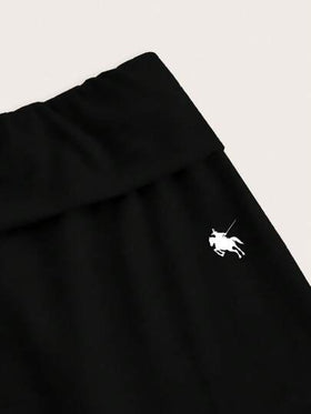 SHEIN EZwear قطعتان من البنطلونات الواسعة ذات الخصر العالي والساق المستقيمة بنمط الحصان للنساء، باللونين الأسود والأبيض، مناسبة للصيف