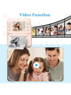 كاميرا طباعة فورية، تسجيل فيديو، ألعاب، DIY، مدرسة، سفر - هدية إبداعية لتعلم التصوير، إكسسوار تصوير، أداة إبداعية للشباب، تصميم ممتع، مشروع DIY، جهاز ممتع، متين، أفضل هدية عيد ميلاد وعام جديد للمصورين الشباب، هدية عودة إلى المدرسة، كاميرا للأطفال