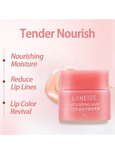 Laneige قناع النوم للشفاه بحجم السفر من الجمال الكوري، التوت، حجم السفر مرطب: يغذي، يرطب، فيتامين سي، زبدة موروموروا وزبدة الشيا، مضادات الأكسدة، للشفاه المتقشرة والجافة، للنساء، بلسم شفاه لانيج مكياج 3 جرام/0.10 أونصة