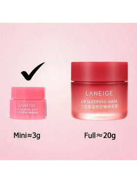 Laneige قناع النوم للشفاه بحجم السفر من الجمال الكوري، التوت، حجم السفر مرطب: يغذي، يرطب، فيتامين سي، زبدة موروموروا وزبدة الشيا، مضادات الأكسدة، للشفاه المتقشرة والجافة، للنساء، بلسم شفاه لانيج مكياج 3 جرام/0.10 أونصة