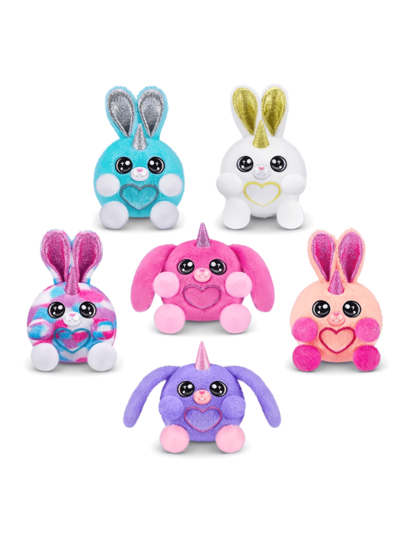 طقم هدية مفاجأة Rainbocorns Bunnycorn من ZURU - لعبة كاملة من 4 قطع في صندوق واحد (ملمس قلب الفرو)