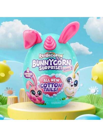 طقم هدية مفاجأة Rainbocorns Bunnycorn من ZURU - لعبة كاملة من 4 قطع في صندوق واحد (ملمس قلب الفرو)