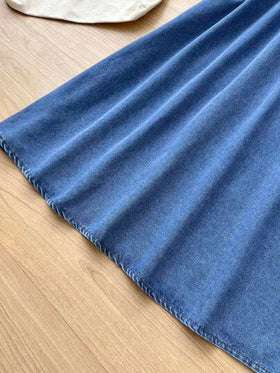 SHEIN فستان قميص جينز أزرق للفتيات المراهقات