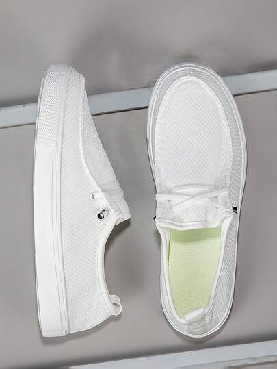 أحذية رياضية كلاسيكية بسيطة عصرية مريحة للرجال موديل 2025 - منفذة من قماش تنفس، أربطة مطاطية مرنة مع نعل من EVA خفيف الوزن، مناسبة للطلبة والاستخدام اليومي والتنزه والأنشطة الخارجية، بتصميم عصري مناسب لجميع الأوقات، متينة وخفيفة الوزن