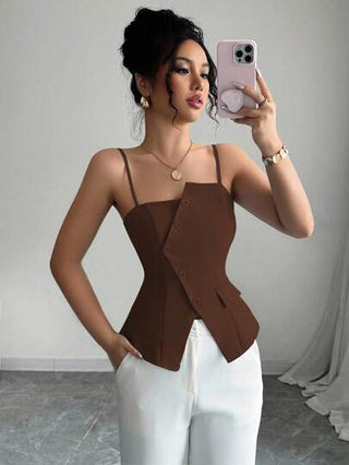 Elenzga تنكر أزرق جديد لعام 2025 بتصميم غير متماثل عصري متعدد الاستخدامات للارتداء اليومي مع خصر مربوط