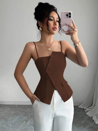Elenzga تنكر أزرق جديد لعام 2025 بتصميم غير متماثل عصري متعدد الاستخدامات للارتداء اليومي مع خصر مربوط