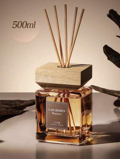 زجاجة موزع زيوت عطرية بلا لهب من الخيزران بسعة 500 مل/200 مل، عطر طويل الأمد - مناسب لديكور غرفة النوم الأنيقة، ديكور الغرفة، ديكور المنزل