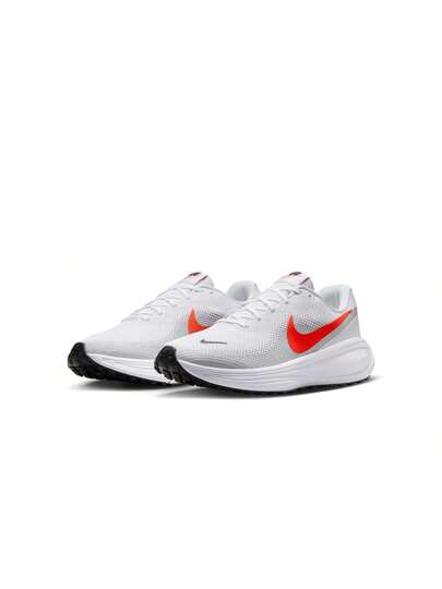 Nike أحذية الجري على الطرق للرجال نايك ريفولوشن 8 باللون الأبيض والأحمر الساطع والبلاتيني النقي والأسود