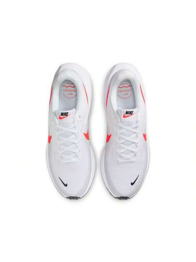 Nike أحذية الجري على الطرق للرجال نايك ريفولوشن 8 باللون الأبيض والأحمر الساطع والبلاتيني النقي والأسود