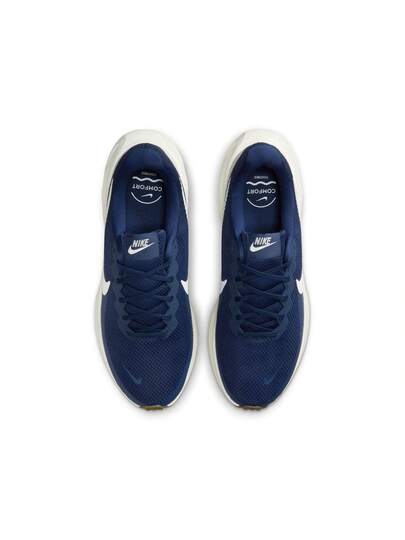 Nike أحذية الجري على الطرق للرجال نايك ريفولوشن 8 باللون الأبيض/الأسود-البطل الأزرق