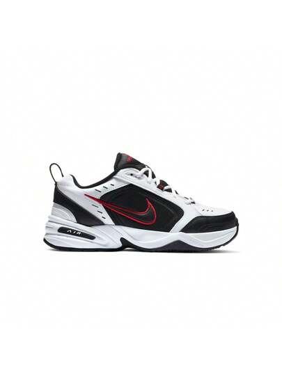 Nike أحذية تمرين رجالية نايك إير مونارك الإصدار الرابع باللون الأبيض/الأسود-الأحمر الرياضي