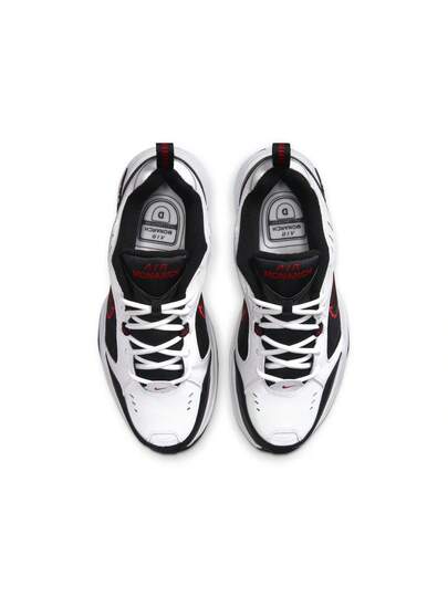 Nike أحذية تمرين رجالية نايك إير مونارك الإصدار الرابع باللون الأبيض/الأسود-الأحمر الرياضي