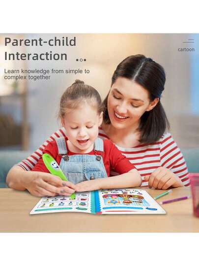 قلم صوتي ذكي + كتاب تعلم الإنجليزية، قلم إلكتروني متعدد الوظائف، يتضمن يوميات تعليمية ملونة ب- 36 صفحة و100 نقطة تعليمية، محتوى غني، يعزز التطور الفكري. قلم التعلم المنطقي يمكنه الإجابة على الأسئلة الواردة في الكتاب، مع مؤشر إضاءة جميل وحيوي.