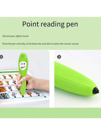 قلم صوتي ذكي + كتاب تعلم الإنجليزية، قلم إلكتروني متعدد الوظائف، يتضمن يوميات تعليمية ملونة ب- 36 صفحة و100 نقطة تعليمية، محتوى غني، يعزز التطور الفكري. قلم التعلم المنطقي يمكنه الإجابة على الأسئلة الواردة في الكتاب، مع مؤشر إضاءة جميل وحيوي.