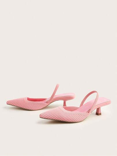 كعب عالي بأصبع قدم مدبب للنساء، من قماش علوي مريح وقابل للتنفس، أنيق وأنيق وعصري - مناسب للتنقل والمكتب، كعب صغير مفتوح من الأمام سهل الارتداء