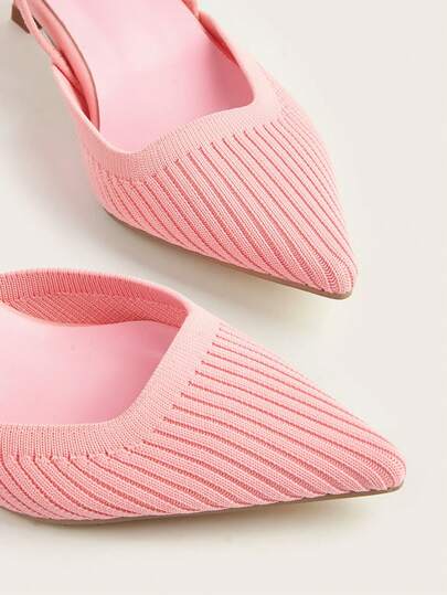 كعب عالي بأصبع قدم مدبب للنساء، من قماش علوي مريح وقابل للتنفس، أنيق وأنيق وعصري - مناسب للتنقل والمكتب، كعب صغير مفتوح من الأمام سهل الارتداء