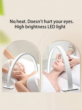 1 قطعة مصباح أظافر LED محمول بشكل هلالي، الحجم: 21.56 بوصة/15.35 بوصة، أبيض/وردي/أسود، تحكم بالزر - يعمل بالطاقة عبر USB، إضاءة متغيرة ثلاثية الألوان، مناسب للمناكير وتمديد الرموش والوشم والعناية بالبشرة، ويمكن استخدامه أيضًا لإضاءة الصالون