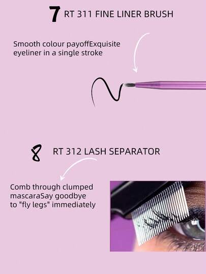 طقم فرش مكياج Real Techniques Everyday Eye Essentials المكون من 8 قطع، فرش للعين لخطوط العين والظلال والحواجب والرموش، قابلة للسفر، طقم هدايا، هدايا، فرش مكياج احترافية، طقم مكياج كامل