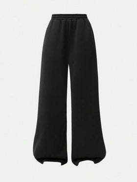 SHEIN Girlism بنطلون رياضي فضفاض أساسي متناسق للفتيات المراهقات، مناسب للموسم الانتقالي بين الخريف والشتاء وبداية العام الدراسي، بلون رمادي داكن
