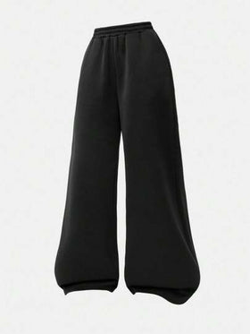 SHEIN Girlism بنطلون رياضي فضفاض أساسي متناسق للفتيات المراهقات، مناسب للموسم الانتقالي بين الخريف والشتاء وبداية العام الدراسي، بلون رمادي داكن