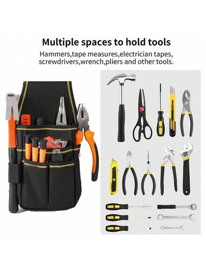 حزام أدوات، حقيبة أدوات صغيرة، حزام أدوات للرجال، حزام خصر قابل للتعديل عملي، مناسب للأدوات والنجارة، حقيبة تخزين متعددة الجيوب