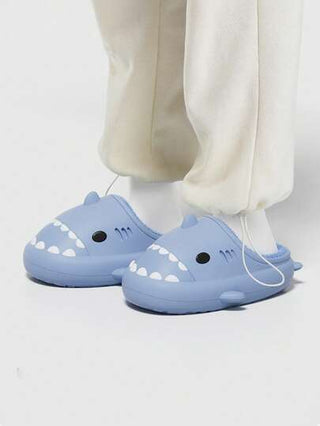 SHARK SLIPPER أحذية منزلية رجالية على شكل سمكة القرش ذات كعب عالٍ، دافئة ومريحة للاستخدام في فصلي الخريف والشتاء، مانعة للانزلاق