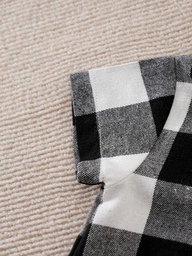 Yierying رومبير قصيرة الأكمام للأطفال الرضع بطراز كاجوال باللون الأحمر والأسود والأبيض، مناسبة للربيع والصيف