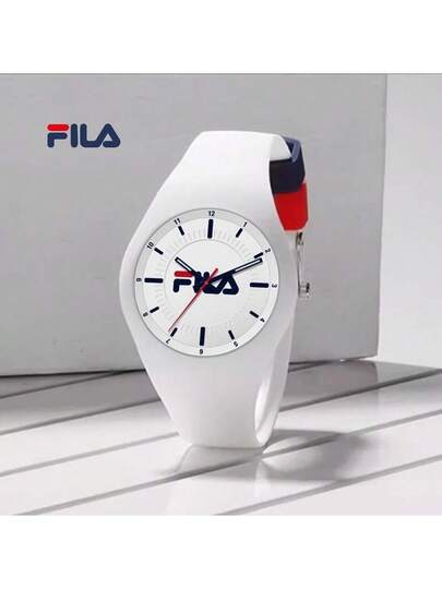 ساعة كوارتز للسيدات من FILA - قرص لؤلؤي وسوار من الجلد | ساعة هدية أنيقة لها - للمكتب والمناسبات والاستخدام اليومي