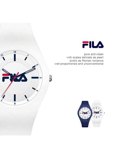 ساعة كوارتز للسيدات من FILA - قرص لؤلؤي وسوار من الجلد | ساعة هدية أنيقة لها - للمكتب والمناسبات والاستخدام اليومي
