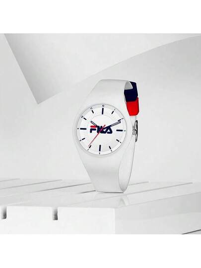ساعة كوارتز للسيدات من FILA - قرص لؤلؤي وسوار من الجلد | ساعة هدية أنيقة لها - للمكتب والمناسبات والاستخدام اليومي