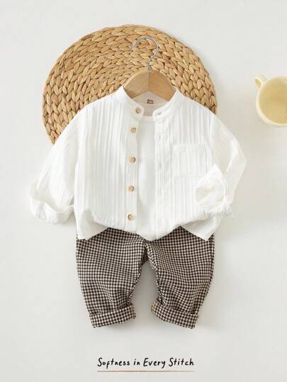 Cozy Pixies طقم ملابس علوية كارديجان كم طويل رقبة دائرية وبنطلون خصر مطاطي، مجموعة من قطعتين للأطفال الصغار