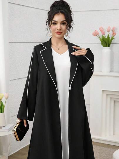 Yasmyna عبايات معطف كارديجان طويل بألوان متناسقة، ذو طراز أنيق، مناسب للخريف والشتاء