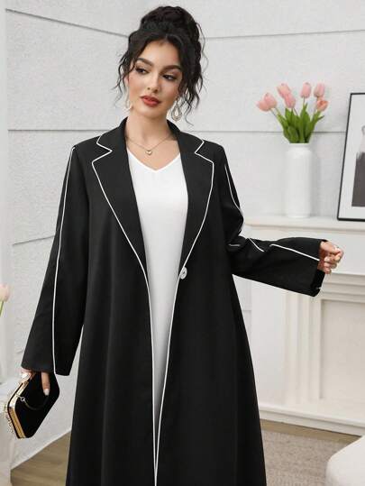 Yasmyna عبايات معطف كارديجان طويل بألوان متناسقة، ذو طراز أنيق، مناسب للخريف والشتاء
