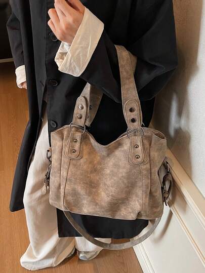 حقيبة تسوق كبيرة السعة بتصميم بسيط وعصري