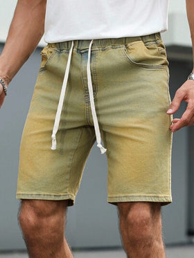 Manfinity Homme شورتات جينز كاجوال صيفية متعددة الاستخدامات بسحاب للرجال بطراز كلاسيكي