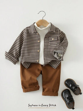Cozy Pixies مجموعة سترة كارديجان بياقة طويلة الأكمام وبنطال بخصر مطاطي لون أزرق للأطفال الصبيان، قطعتان