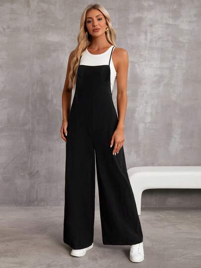 SHEIN Essnce جمبسوت نسائية، جمبسوت لون واحد، موضة صيفية