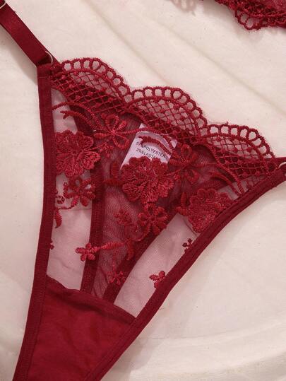 SHEIN مجموعة ملابس داخلية رومانسية بيضاء طويلة للنساء، 2 قطعة