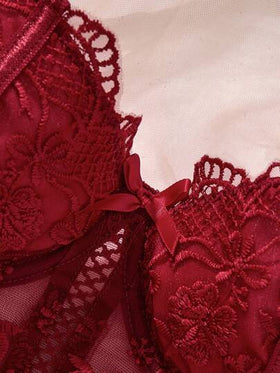 SHEIN مجموعة ملابس داخلية رومانسية بيضاء طويلة للنساء، 2 قطعة