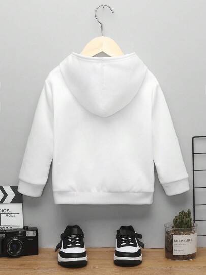 SHEIN طباعة رائد الفضاء، بلوزة رياضية قطنية مريحة لأطفال صغار بنمط رائد الفضاء عادي، مناسبة للخريف والشتاء