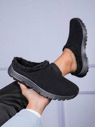 أحذية رياضية رجالية مريحة وناعمة القاع، مضادة للانزلاق، بدون ظهر، دافئة للاستخدام اليومي والرياضي في فصلي الخريف والشتاء