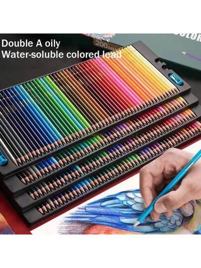 مجموعة أقلام تلوين زيتية ملونة 120 لون، مجموعة فرش الرسم المائي الاحترافية، مجموعة أقلام تلوين في علبة خشبية، أقلام فرشاة ألوان مائية ذات طرفين 120/72/60 لون، أقلام لاينر ذات طرف ناعم، مستلزمات فنية