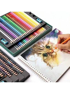 مجموعة أقلام تلوين زيتية ملونة 120 لون، مجموعة فرش الرسم المائي الاحترافية، مجموعة أقلام تلوين في علبة خشبية، أقلام فرشاة ألوان مائية ذات طرفين 120/72/60 لون، أقلام لاينر ذات طرف ناعم، مستلزمات فنية