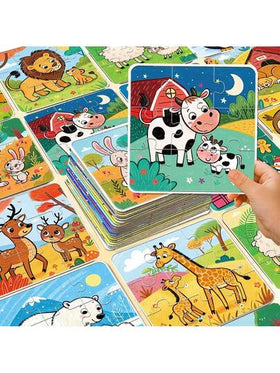 beartale 36 قطعة مجموعة ألغاز DIY، تتميز بتصاميم ملونة للحيوانات والديناصورات والمركبات، مناسبة لأطفال ما قبل المدرسة، تساعد على تطوير المهارات الحركية والتنسيق. هذه لعبة الألغاز تجمع بين مبادئ مونتيسوري، مزجًا بين التعليم والترفيه، مما يجعلها خيارًا مثال