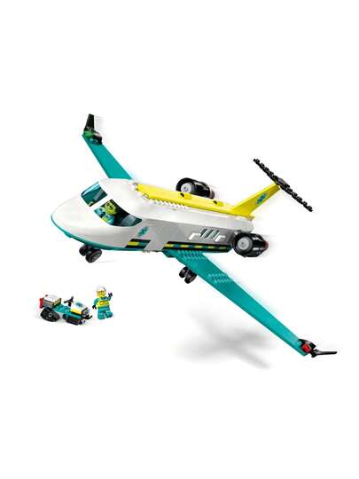 LEGO طائرة إسعاف جوي طوارئ المدينة لعبة بناء للأطفال - طائرة إنقاذ تظاهر بالعب نموذج للأولاد والبنات، الأعمار 6+ - كتل بناء أبطال الشخصيات الصغيرة - فكرة هدية لأعياد الميلاد - 60465