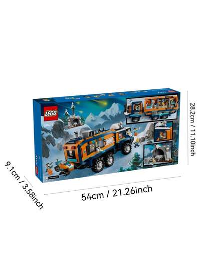 LEGO شاحنة مختبر استكشاف القطب الشمالي - لعبة بناء علمية - مجموعة لعب تظاهرية للأولاد والبنات من عمر 8 سنوات فما فوق - شاحنة لعبة قابلة للبناء للأطفال مع 5 شخصيات صغيرة - فكرة هدية لأعياد الميلاد - 60471
