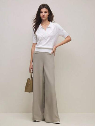 BizChic ملابس امرأة محبوكة بتصميم كاجوال للتنقل اليومي ، كنزة سيدات بياقة منحرفة وأكمام قصيرة ، ربيع / صيف